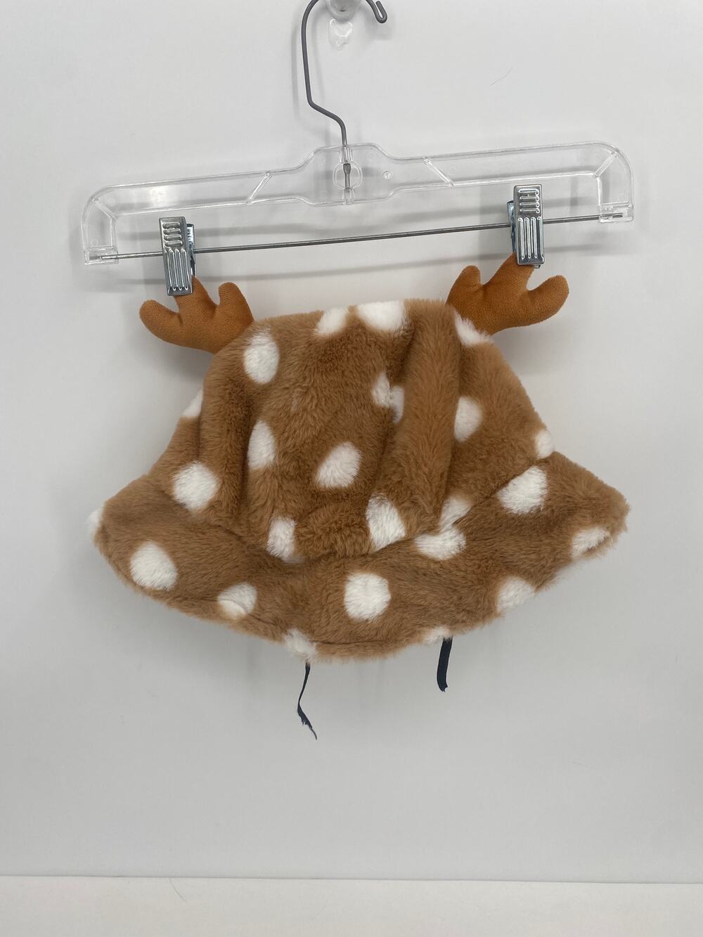 Furry Bucket Hat Cute Reindeer Antlers Fluffy Winter Warmer Cap Women Girls